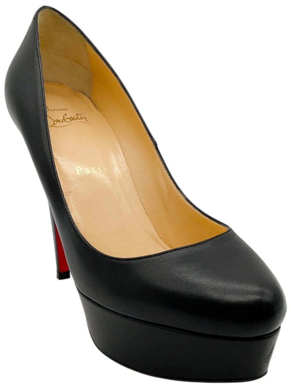 Christian Louboutin Black Leather Bianca 140 Pumps